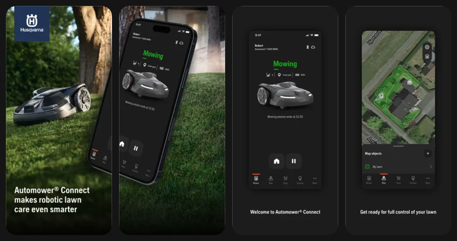Automower Connect app store preview screenshots